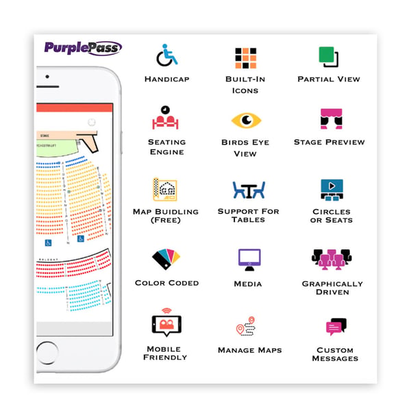 purplepass assigned seating chart with symbols